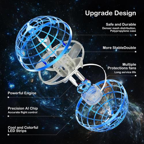 Flying Orb Ball 2025 Boomerang Hover Ball Galatic Fidget Spinner Mini Drone Cool Toys Birthday Gift Ideas for 6 7 8 9 10  Year Old Boys Girls Teens Indoor Outdoor(Blue) (Blue)
