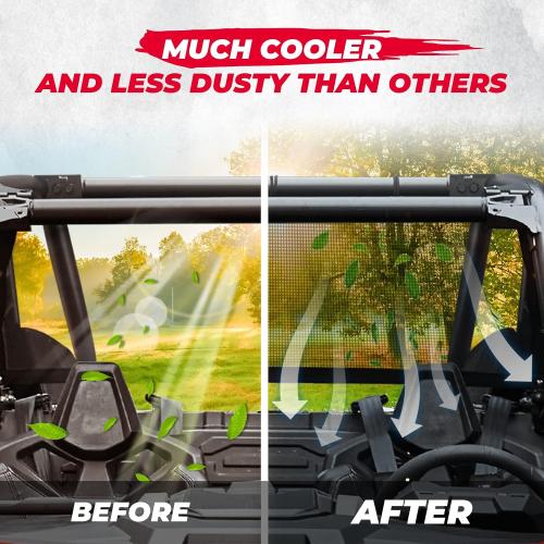 KEMIMOTO Rear Window Net Compatible with 2020-2025 Polaris RZR PRO XP/Pro R/Turbo R Rear Windshield, Airflow UTV Soft Rear Window Shields Against Debris 5 Min Installation Mesh Net