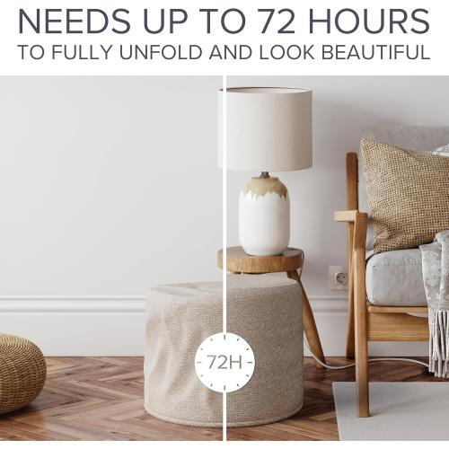 ZICOTO Beautiful Boucle Pouf Ottoman and Foot Rest - Elevate Your Living Room Decor with Lightweight Comfort and Charm - A Round Modern Foam Filled Foot Stool Perfect to Rest Your Feet