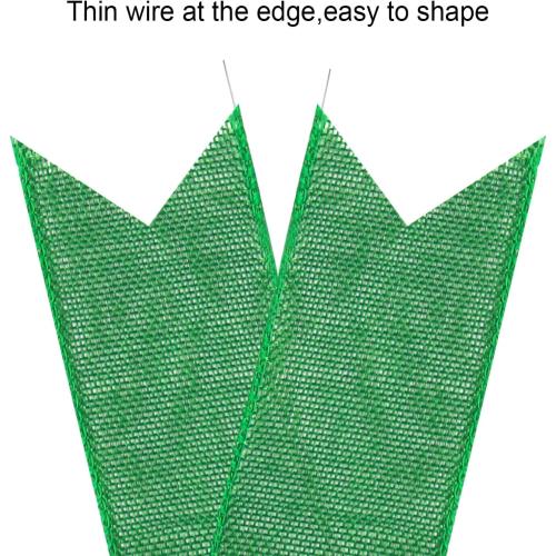 2 PCS Green St Patricks Day Wreath Bow Decor,St Patricks Day Tree Topper Bow Decorations,Decorative Bow with Green Burlap and Glitter String for Holiday Home Front Door Outdoor