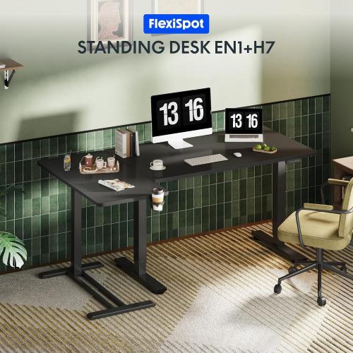 FLEXISPOT Mobile Standing Desk with Wheels Pneumatic Laptop Desk Rolling Computer Cart Movable Height Adjustable Small Sit Stand Workstation Home Use (31.5 W x 17.7 D, *****WHITE!!!!!*****)
