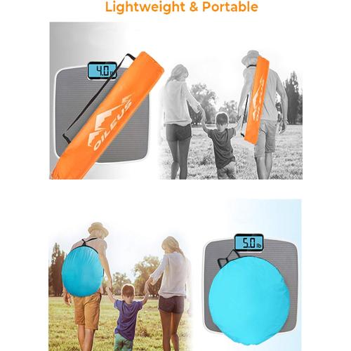 Oileus X-Large 4 Person Beach Tent Sun Shelter - Portable Sun Shade Instant Tent for Beach with Carrying Bag, Stakes, 6 Sand Pockets, Anti UV for Fishing Hiking Camping, Waterproof Windproof, Orange