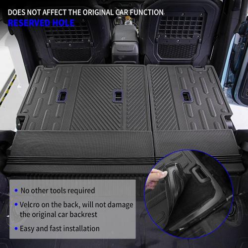 Rongtaod Cargo Mat & Backrest Mats for 2021-2025 2026 Ford Bronco 4 Door | NOT for Bronco Sport, Trunk Mat Cargo Liner TPE All Weather Back Seat Cover Protector 2025 Bronco Accessories