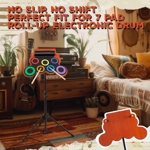7-pad Electronic Drum Pad Stand, Adjustable Pad Stand with Height 23 to 47 Inches for 7-pad Roll-up Electronic Drum Set Gifts for Boys Girls
