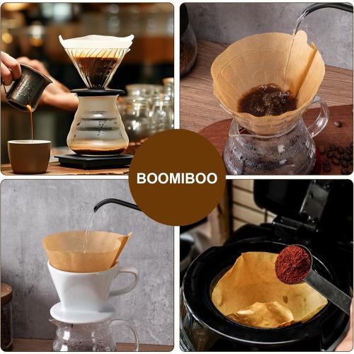 Coffee Filters, #4 Cone Coffee Filter 100 Count, Unbleached Natural Paper Filter 8-12 Cup, Disposable for Pour Over and Drip Coffee Maker