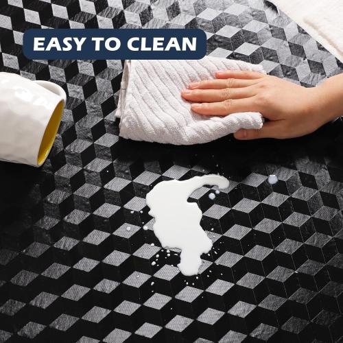 SALLOUS Chair Mat for Carpet, Large Office Chair Mat for Carpeted Floors, Heavy Duty Vinyl Floor Mat with Grips, Non-Slip Carpeted Floor Protector Computer Desk Mat for Home Office (Black)