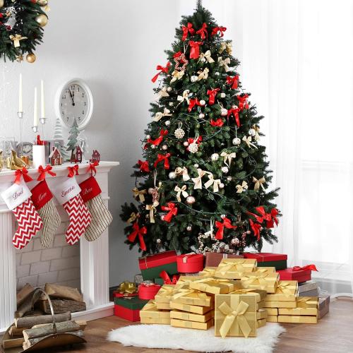 Fullhawl 12 Pcs Christmas Gift Card Holder Boxes with Bow Xmas Greeting Card Present Wrap Boxes Money Holders Party Favor Decor for Wedding Xmas Party Supplies Decorations(Golden)