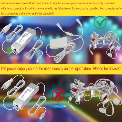 36V Waterproof Power Supply for Govee Permanent Outdoor Lights Only Compatible with Govee H705A H705B H705C Power Adapter Cord 3 Pin