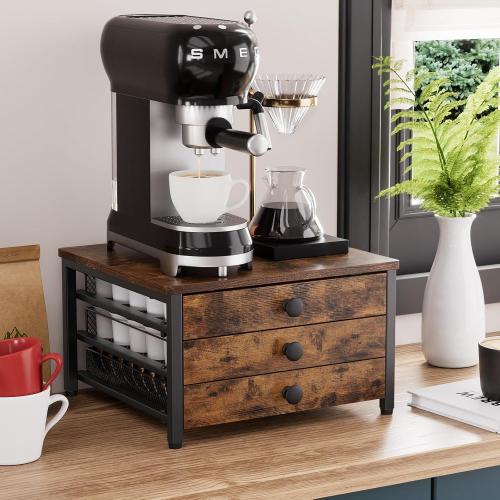 Coffee Pod Holder for Counter, 3 Tier Coffee Pod Drawer for K Cup Capsules, 60 Capacity Pods Storage Organizer Cups Capsule with Sliding Baskets for Coffee Bar, Kitchen