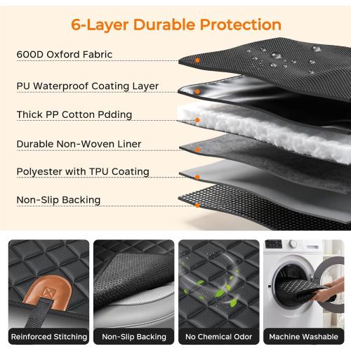 URPOWER Dog Car Seat Cover for Pets 100% Waterproof Seat Cover Hammock 600D Heavy Duty Scratch Proof Nonslip Durable Soft Back Seat Covers for Cars and SUVs