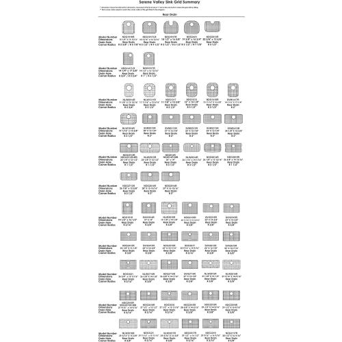 Serene Valley Sink Protector 12 X 10, Centered Drain with Corner Radius 1-1/2, NLW1210C