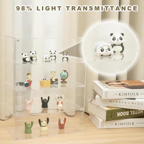 4 Shelf Clear Acrylic Display Case with Lock and Keys, Locking Display Cases for Collectibles, Acrylic Display Cabinet with Shelves for Collectibles Office Retail Store11.8 X 5.9 X 15.7 Inch