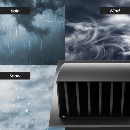 4 Inch Exhaust Hood Vent with Rain Cover, Black, Indoor and Outdoor, HVAC Exhaust Vent Duct Cover, 6 x 6 Exhaust Cap (4 Inch, Black)
