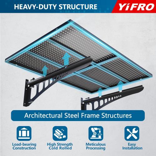 BLACK 1- Pack 2x3ft Heavy Duty Garage Wall Shelving, 500 lbs Load Capacity, Garage Shelving Wall Mounted, Garage Storage Rack with Hooks, Black