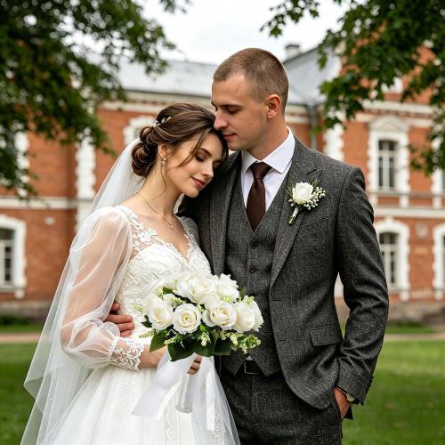 CYANLUX Wedding Bouquets for Bride Bridesmaid Bouquet Champagne White Artificial Roses Flowers for Wedding Valentine's Day Church Home Decoration (1#White)…