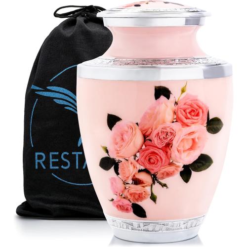 Fianna Rose Aluminum Ashes urn. Cremation urns for Human Ashes Adult Female mom. Burial urns for Adult Female