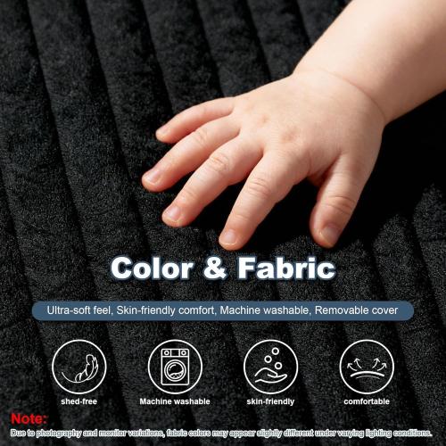 Bean Bag Chair - Large Bean Bag Loungers Chairs for Adults, Teens, and Children.Bean Bag Sofa with Memory Foam Filled and Armrests for Living Rooms, Bedroom, Dorm, or Balcony (Stripe Black)