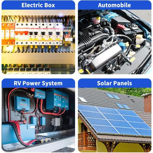 Sanuke Battery Cable Lug Crimping Tool for AWG10-1/0, Wire Crimper with 78pcs Copper Lug Ring Terminal Connectors, 110pcs Heat Shrink Tubing, Electrical Wire Crimping Tool Set