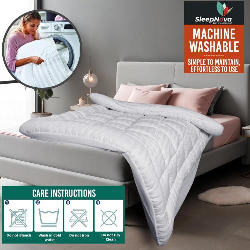 White 100% Cotton Top Queen Mattress Topper, Breathable & Cooling Mattress Topper, Elastic Fitted Mattress Pad, Mattress Cover for Back Pain Relief