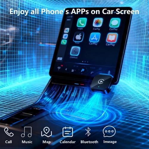 2026 Wireless CarPlay Adapter for iPhone & Android Device | Fast Auto-Connect, Stable Connection, Mini Size Plug，Apple iPhone & Android, 2-in-1 Adapter, Convert Wired to Wireless Dongle
