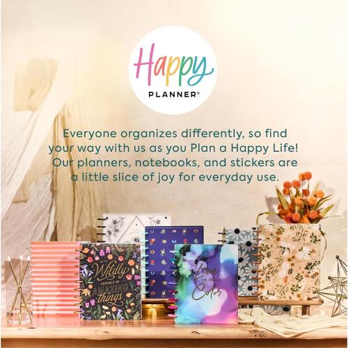 Happy Planner Disc-Bound Planner Jan.–Dec. 2026, Includes 3 Extra Months and 2 Sticker Sheets, Big Size, 8.5 x 11, Horizontal Layout, Green Garden