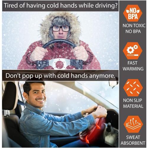 New Heated Steering Wheel Cover, 12V Car Plug, Universal Fit 14.5-15 Inch Anti-Slip Wheel Protector for Men Women Girls, Black Premium Auto Protector for Ultimate Comfort & Warmth