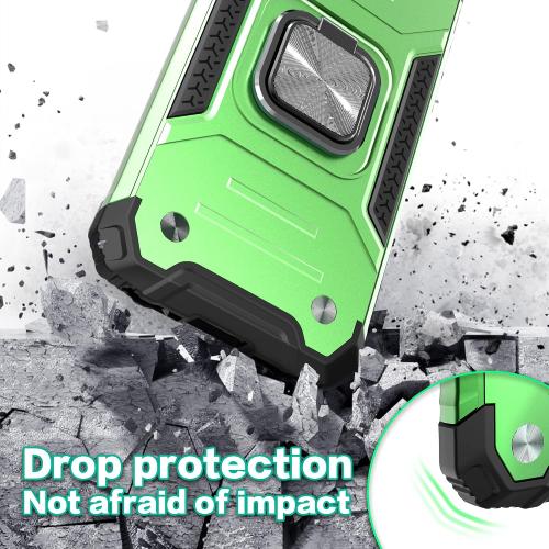 for iPhone 16e & iPhone 17e Case with Screen Protector for Men Women,Hybrid Drop Test Cover with Car Mount Kickstand Slim Fit Shockproof Protective Sturdy Case for iPhone 16e/17e 6.1,Green