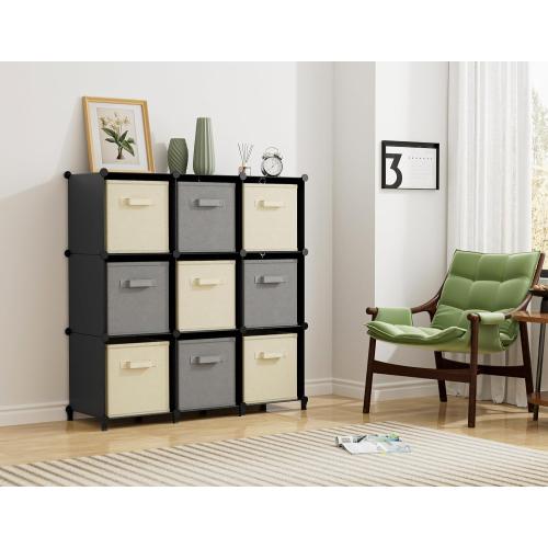 HOMIDEC Closet Organizers and Storage, 9 Cube Storage Organizer, Black