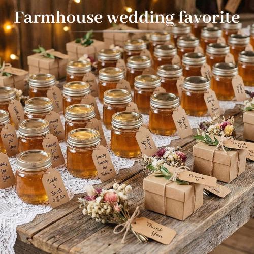 SallyFashion 100pcs Gift Tags with String Attached, 1.7 x 2.8 inch Kraft Paper Hang Tags for Clothes DIY Crafts Wedding Holiday (Brown)