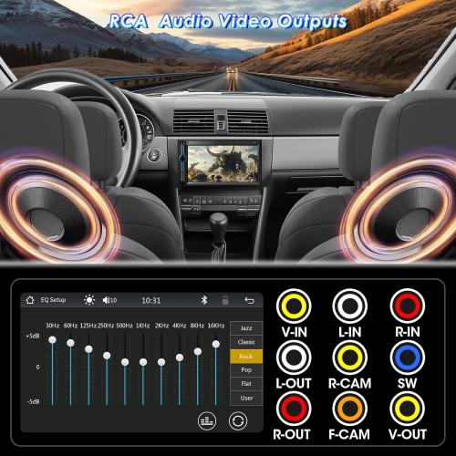 Double Din CarPlay Multimedia System: 7 Inch Touchscreen Car Stereo Receiver – Bluetooth Android Auto Car Radio with Backup Camera Mirror Link AM FM USB SD AUX Subwoofer Steering Wheel Control