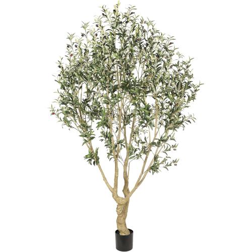 Realead Faux Olive Tree 7ft - Large Artificial Olive Tree Indoor with Realistic Leaves and Olives - Full and Grand Design Fake Olive Tree with Sturdy Base for Indoor Home Office Decor