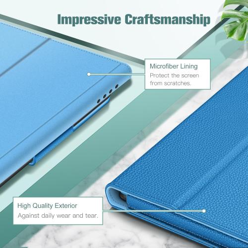 Fintie Folio Case for All-New Amazon Fire HD 10 and 10 Plus Tablet (13th/11th Generation, 2023/2021 Release) - Slim Fit Standing Cover with Auto Sleep/Wake, Blue