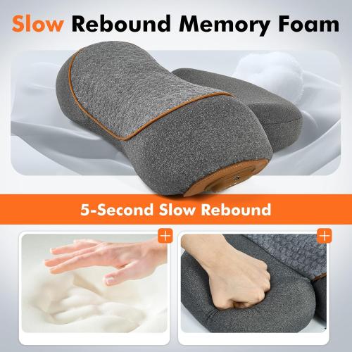 Neck Pillow - 3-in-1 Neck Pillow with Battery, Travel Neck Massage Pillow for Shoulder Pain Relief, Deep Tissue Pain Relief with Heat and Stretching, Neck Hump Corrector for Women