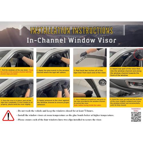 2023-2026 in-Channel Rain Guards for Honda CR-V Side Window Visor Deflectors CRV LX EX EX-L Sport Hybrid Sport Touring Durable Tinted Shades 2024 2025