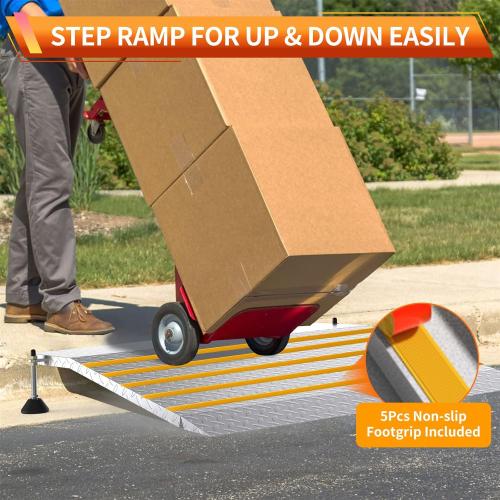 Size 25.6L*39.4 W,  YEEZOO Door Threshold ramp with Adjustable Height for 3.0“ to 6.0 Height Rise, Doorway ramp Threshold for wheelchairs/carts/Walker/Scooter (25.6L*39.4 W, Alloy Iron, 38LBs)