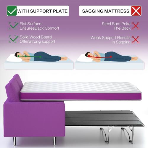 Imperius Foldable Box Spring, Bunkie Board, Bed Support Slats for Support to Streamline and Minimize The Bed, No Assembly Needed (Queen 48x60)