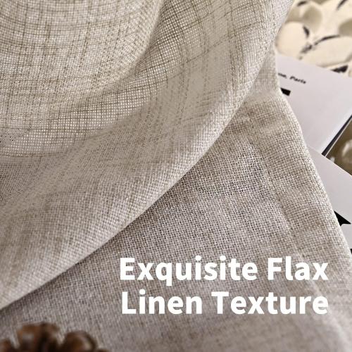 YoungsTex Linen Semi Sheer Curtains 72 Inch Length, Light Filtering Drapes