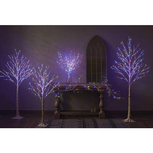 Hairui Lighted Birch Branches Battery Operated 70L 18IN Warm White and Multi Color Fairy Lights 8 Function for Halloween Home Christmas Decor