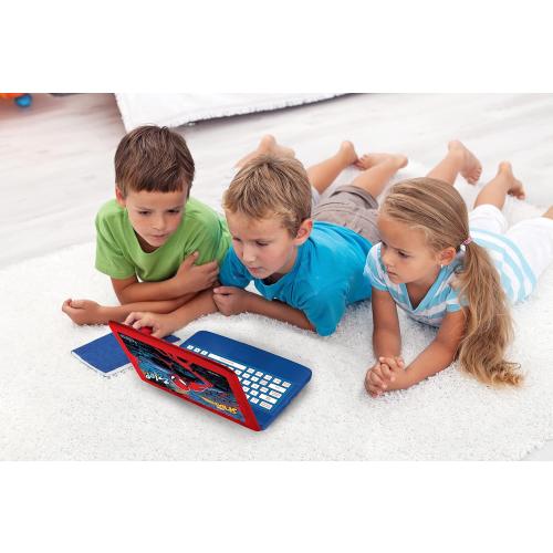 LEXiBOOK Spider-Man - Educational and Bilingual Laptop Spanish/English - Toy for Child Kid (Boys & Girls) 124 Activities, Learn Play Games and Music with Spiderman - Red/Blue JC598SPi2