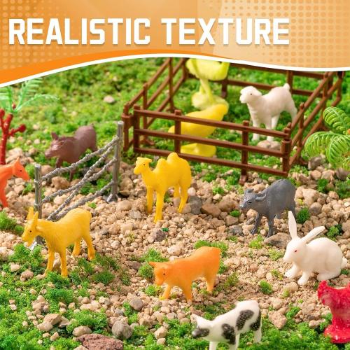 Mini Farm Animal Figurines with Gift Box, 60 Pcs Realistic Tiny Plastic Animal Toys for Toddlers, Farm Themed Party Decoration, Christmas Easter Thanksgiving Favors, Birthday Gifts, Cupcake Topper