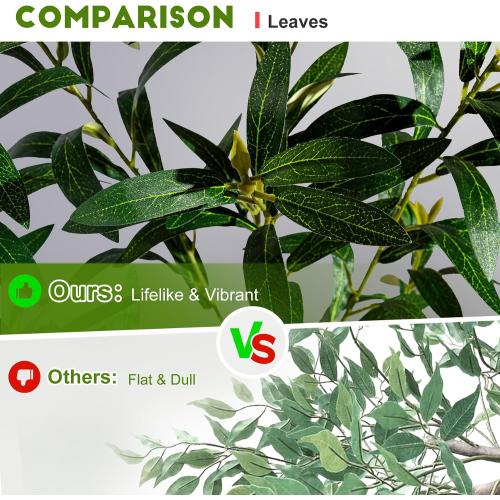 Tall Artificial Olive Tree Faux Trees Indoor Outdoor Realistic Floor Plant Large Fake Plants for House Modern Home Living Room Master Bedroom Office Front Porch Decor Outside Patio para decoracion