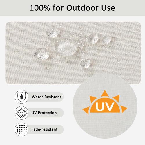 21.5x25.5 Inch Outdoor Deep Seat Cushions Set of 2,Thick High-Density Foam, Water-Resistant, Piped Edges & YKK Hidden Zipper for Patio Furniture,Almond