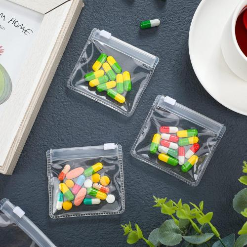 Nuanchu 36 Pieces Pill Pouches Bags Set Reusable Zippered Pill Baggies Clear Plastic Self Sealing Travel Medicine Organizer Storage with Slide Lock for Medicine and Small Items
