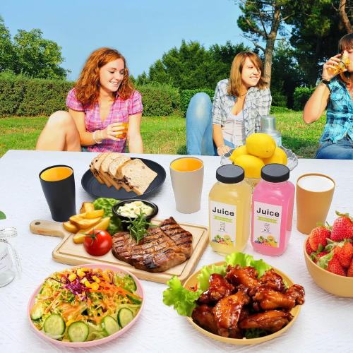 12pcs Kids Wheat Straw Dinnerware Sets, Wheat Straw Plates and Bowls Set for 4 Microwave Safe (Black)