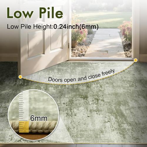 6x9 Ft Large Area Rugs for Living Room, Soft Non-Slip Washable Rugs Modern Abstract Pattern Carpet for Bedroom Indoor Floor Nursery Home Decor (Green)