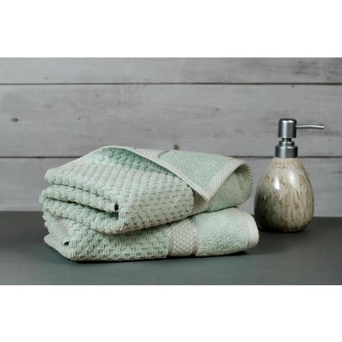 Ample Decor 100% Cotton Hand Towel for Kitchen Set of 2 Mint Green, Absorbent Premium Quality, Oeko TEX Certified, for Bathroom, Hotel, Spa, Gym, Kitchen - 18 X 28 Inch - Mulaayam Collection