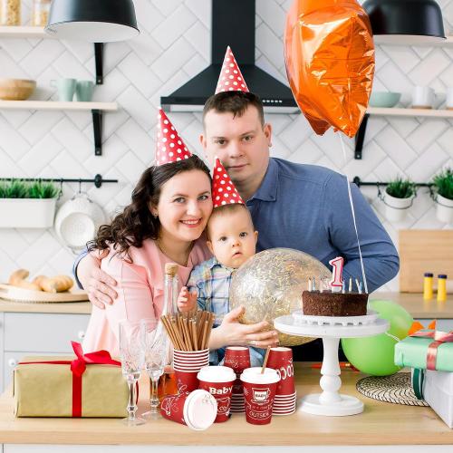 48 Pcs 9 oz Hot Cocoa Bar Disposable Coffee Cups Christmas It's Cold Outside Tea Paper Cup with Lid and Straw for Christmas Baby Shower Party Supplies(Red)