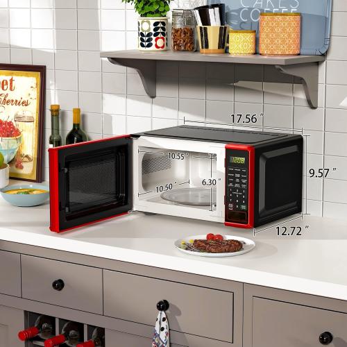 0.7 cu. ft. Countertop Microwave Oven, 700 Watts, New (Color : Red)‼️needs heavy cleaning‼️