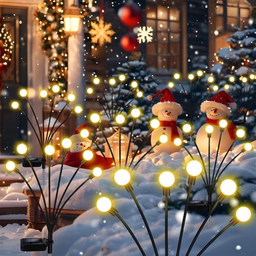Solar Garden Lights Outdoor, 6 Pack Firefly Swaying Lights, Waterproof Garden Decor for Yard Patio Pathway Lawn, Gardening Gifts for Women Christmas Decoration