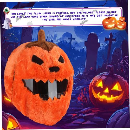 Motorcycle Helmet Covers, Halloween Evil Pumpkin Plush Helmet Cover Motorcycle, Decorative Funny Cartoon No Blocking Vision for Riding, Parties Cover